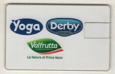 YOGA DERBY BLUE VALFRUTTA SUCCHI PUBBLICITA' CHIAVETTA USB TIPO CARD, usato usato  Conegliano