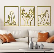 Usado, Decoración artística de pared dorada para sala de estar dormitorio línea abstracta moderna minimalista minimalista  segunda mano  Embacar hacia Mexico
