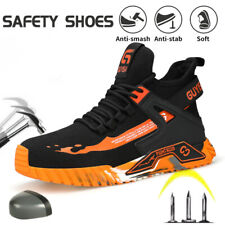 Mens' Indestructible Work Safety Shoes Steel Toe Shoes Orange High Top Boots for sale  Shipping to South Africa