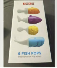 ZOKU 6 Fish Pops Make Your Own Ice Freezer Pops Molds BPA Free Whimsical Fun NEW for sale  Shipping to South Africa