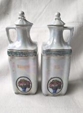 Vintage Mepoco Made in Germany Lusterware Iridescent Oil And Vinegar Cruets, used for sale  Shipping to South Africa