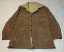 SUEDE Leather Sherpa Coat Vintage Western Trucker Jacket Jo-o-Kay Oklahoma Sz 40 for sale  Loveland
