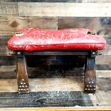 Vintage Wooden Camel Saddle with Red Cushion Foot Stool 23"×14"×14" for sale  Shipping to Canada