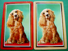 2 tarjetas de juego individuales genuinas vintage intercambiables perros Cocker Spaniels gran par segunda mano  Embacar hacia Argentina