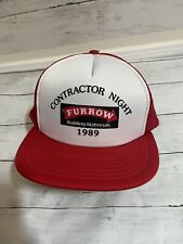 Usado, Sombrero de repuesto nocturno contratista vintage ajustable camionero surco hipster rojo 1989 segunda mano  Embacar hacia Argentina