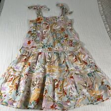 Vestido Feminino Rachel x Anthropologie 10 Linho Floral Midi Camadas Tiras de Gravata Praia comprar usado  Enviando para Brazil