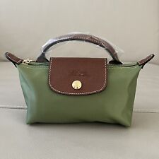 Longchamp Le Pliage Original Mini Pouch with Handle Lichen Green Recycled Canvas for sale  Shipping to South Africa