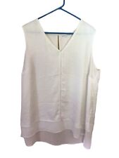 Violet & Claire Top 2X White VNeck Lightweight Polyester Sleeveless Shirt Blouse for sale  Shipping to South Africa