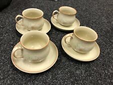 Denby Daybreak Tea Cups and Saucers Set of 4 Stoneware Tableware Stunning  for sale  STALYBRIDGE