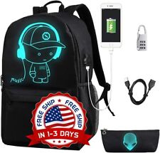 Mochila Luminosa Para Niños Bolso Escolar Impermeável USB Ortopédica Negro NUEVO, usado comprar usado  Enviando para Brazil