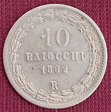 10 Baiocchi 1862 - Pío IX, Vaticano segunda mano  Embacar hacia Argentina