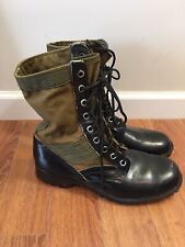*Vintage* Jungle Boots Sz 8R " Black Leather/Nylon Combat Military for sale  Shipping to South Africa