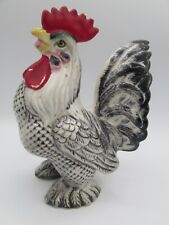 VINTAGE BLACK & WHITE ROOSTER HEN CHICKEN FIGURINE! for sale  Shipping to South Africa