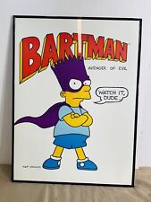 1990 Original Vidro Moldura Vintage Simpsons Bartman Pôster Presente Bart Simpson comprar usado  Enviando para Brazil