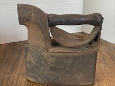 VINTAGE COAL SAD IRON BLESS DRAKE CAST IRON WOODEN HANDLE WOOD OLD MANS FACE for sale  Shipping to South Africa