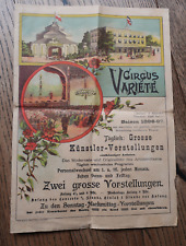 Programm Circus Varieté Reuterkrug Lübeck-St. Lorenz 1896-1897 comprar usado  Enviando para Brazil