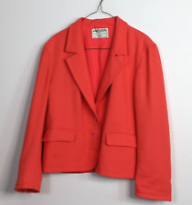 Jaqueta Blazer Jaeger Lã Coral Laranja Lã Tamanho Reino Unido 16 Busto 39" Designer Vintage comprar usado  Enviando para Brazil