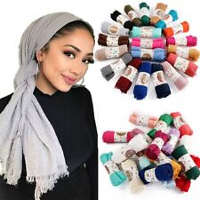 Usado, 180X90CM Crinkle Baumwolle Hijab Schal Frauen Muslim Kopftücher Langer Turban comprar usado  Enviando para Brazil
