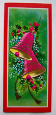 Tarjeta de felicitación de Navidad vintage Pinas Rosa y Pinos de Acebo *BB14 segunda mano  Embacar hacia Argentina