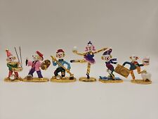 Lot of 6 Spoontiques Gold Plated Pewter Clown Figurines With Swarovski Crystals for sale  Shipping to South Africa