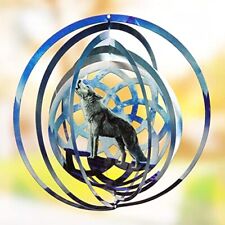 VP Home Wolf Dreamcatcher Wind Spinner Outdoor Metal Garden Art Spinner for sale  Shipping to South Africa