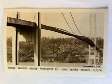 Used, RPPC Tacoma Narrows Bridge Corkscrewing Just Before Break Up November 7, 1940 for sale  Shipping to South Africa