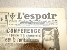 Journal espoir 1946 d'occasion  Saint-Priest-en-Jarez