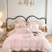 Usado, Cubierta de edredón bordado rosa de alta gama lujo algodón egipcio princesa ropa de cama segunda mano  Embacar hacia Argentina