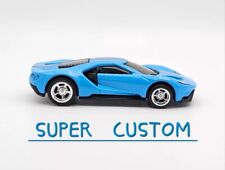 2022 HOT WHEELS '17 FORD GT BLUE ☆SUPER CUSTOM REAL WHEEL SWAP☆ for sale  Shipping to South Africa