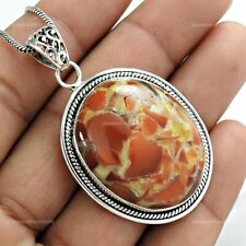 Natural Fuchsite Gemstone Pendant Vintage 925 Sterling Silver For Women H28 for sale  Shipping to South Africa