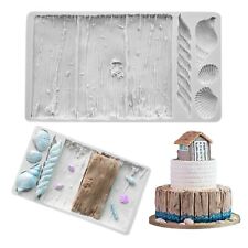 Ocean Beach Theme Drift Wood Sea Shells Fondant Gumpaste Chocolate Silicone Mold for sale  Shipping to South Africa