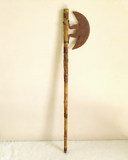 19c Vintage Original Old Unique Shape Axe Fitted In Original Wooden Stick W265 for sale  Shipping to South Africa