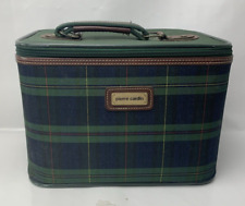 Large Vintage Pierre Cardin Vanity Case Tartan Vintage Green Storage M400 for sale  Shipping to South Africa