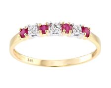 Used, 9ct Yellow Gold Ruby & Diamond Eternity Ring - size J to S for sale  Shipping to South Africa