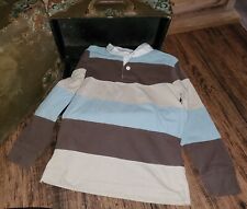 Camisa polo manga longa Gymboree Outlet pesca outono azul marrom branca tamanho 7 *24 comprar usado  Enviando para Brazil