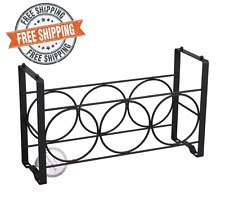 3 Bottle Countertop Wall or Mount Elegant Iron Wine Rack Black 7x12x4" Home Deco for sale  Shipping to South Africa