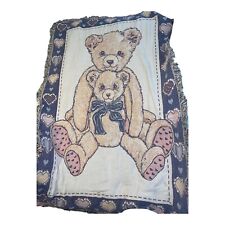 Cobertor de algodão afegão vintage MWW patchwork ursos tapeçaria azul 62 x 44" comprar usado  Enviando para Brazil