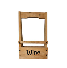 RUSTIC wooden wine holder stand crate carrier rack 2 bottle, used for sale  Shipping to South Africa