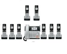 Sistema telefónico de doble conferencia inalámbrico de paginación por intercomunicador de 2 líneas At&T con 9 teléfonos, usado segunda mano  Embacar hacia Argentina