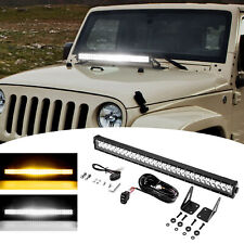 Barra de luz LED estroboscópica 32"" + suportes de capô + fio + interruptor para Jeep Wrangler JK 07-18   comprar usado  Enviando para Brazil