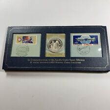 Used, 1975 COMMEMORATIVE OF THE APOLLO-SOYUZ MISSION STERLING SILVER PROOF COIN Damage for sale  Shipping to South Africa