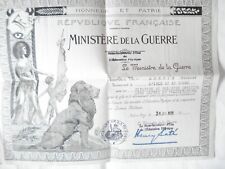 Certificat ministère guerre d'occasion  Valras-Plage
