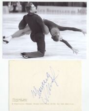 1976-80 Medallistas de patinaje artístico Moiseyeva/Minenkov tarjeta firmada '74 segunda mano  Embacar hacia Argentina