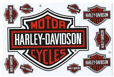 Harley Davidson Motorcycles 10 Bar & Shield Sticker Set Logo Emblema segunda mano  Embacar hacia Argentina