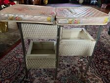 Vintage "The Berry Twins" Pink Wicker, Padded Top, Doll Changing Table 21" tall, used for sale  Shipping to South Africa