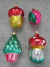4 Colorful Vintage Glass Christmas Ornaments- Made in Colombia, Tree, Acorn, Etc tweedehands  verschepen naar Netherlands