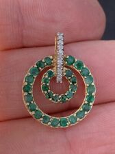 9ct Gold Emerald & Diamond Pendant, 9k 375 for sale  Shipping to South Africa