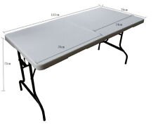 USED Rectangle White Portable Folding Table Home Garden Yard Outdoor Camping for sale  Shipping to South Africa