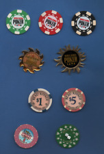 9 POKER CHIPS $5.00 & $1.00 from BEAU RIVAGE,1 METAL WORLD SERIES POKER,1 METAL for sale  Shipping to South Africa