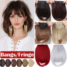 Thin Neat Bangs AS Remy Human Hair Extensions Clip in on Fringe Front Hairpiece for sale  Shipping to South Africa